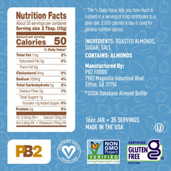 PB2 Almond Powder scoop showing convenient low-fat nutrition.