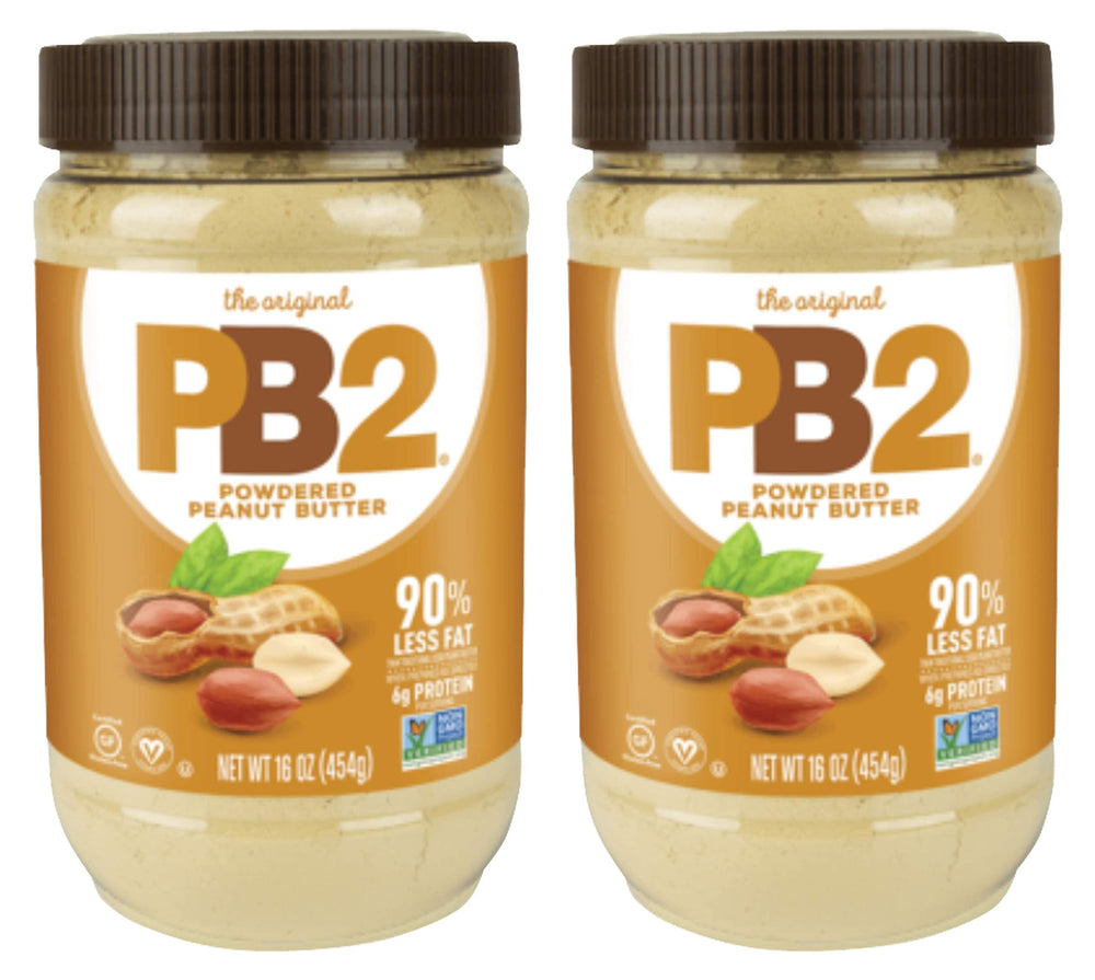 PB2 powdered peanut butter jar front view highlighting low-fat option