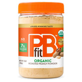 PBfit Organic Peanut Butter Powder jar ready for low-fat, flavorful spreads.