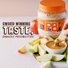 PBfit in a smoothie adding peanut butter protein boost.