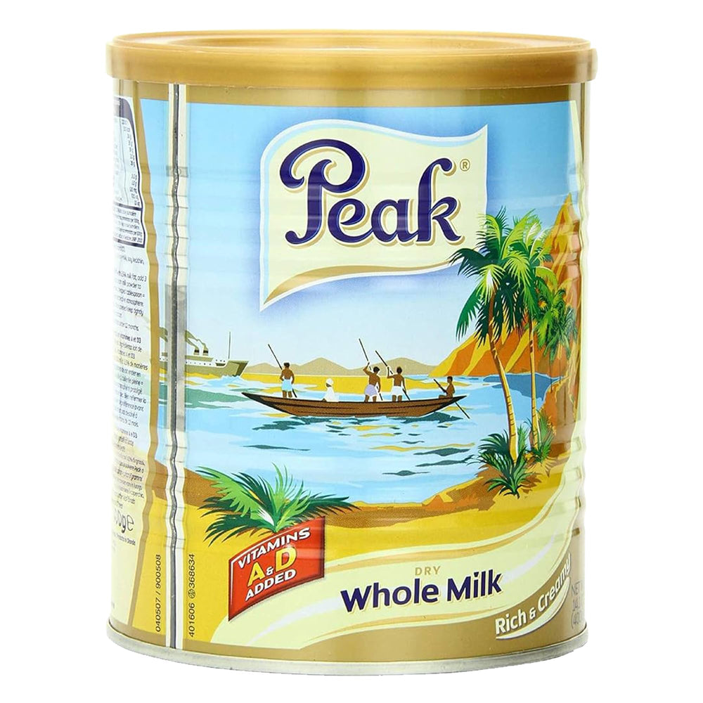Peak Instant Full-Cream Milk Powder 400g pack for rich drinks.