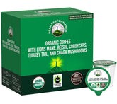Peak Performance Lion's Mane pods packshot for a smooth, low-acid brew.
