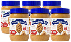 Peanut Butter & Co Crunch Time 6-pack jars ready for pantry storage and quick snacking.