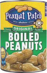 Peanut Patch boiled peanuts with four 13.5 oz cans, ready for quick snacking