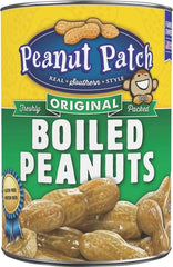 Peanut Patch boiled peanuts with four 13.5 oz cans, ready for quick snacking