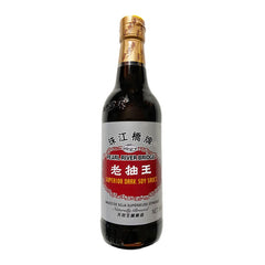 Pearl River Bridge dark soy sauce bottle adds rich color for stir-fries.