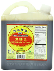 Pearl River Bridge Superior Light Soy Sauce bottle pouring for stir-fry