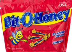 Pearson's Bit-O-Honey honey-amber close-up highlights chewy center