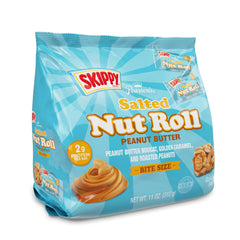 Pearson's SKIPPY Salted Nut Roll bag with bite-size bars for on-the-go snacking
