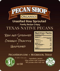 Pecan Shop sprouted pecans close-up, showing crunchy texture and natural flavor.