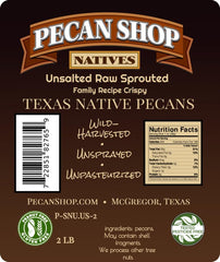 Pecan Shop raw unsprayed Texas native pecans in packaging