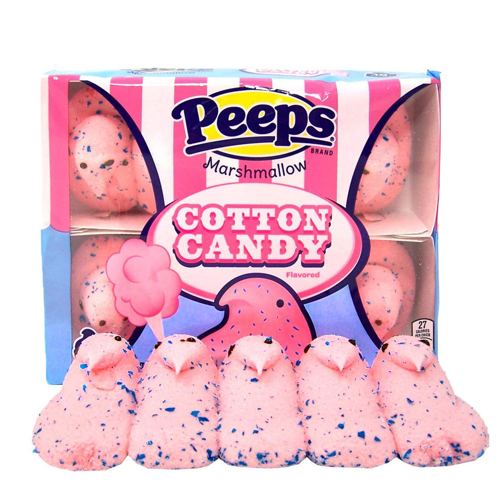 Peeps Easter Chicks pack shot showcasing cotton candy flavor for Easter baskets.
