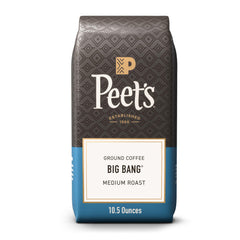 Peet's Big Bang ground coffee bag front view, ideal for daily brewing.