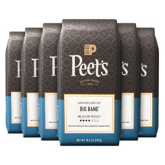 Peet's Big Bang ground coffee six-pack front view for everyday brewing