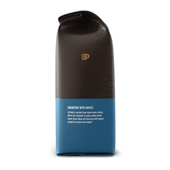 Close-up of Peet's Breakfast Blend ground coffee showing medium roast