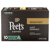 Peet's Coffee Cafe Domingo pods box 10 for quick single-serve mornings.