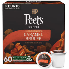 Peet's Caramel Brûlée K-Cups boxes show convenient multi-pack for daily rituals.