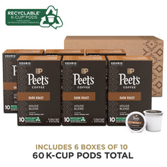 Peet's Coffee dark roast K-Cups brewing for a smooth cup