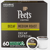 Peet's Coffee Decaf Especial six-box bundle of K-Cups for quick mornings.