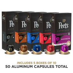Peet's Crema Scura box showcases full-bodied notes and a creamy, lasting finish.