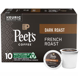 Peet's French Roast K-Cup box front highlights bold packaging for quick mornings.