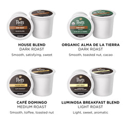 Peet's House Blend pod offering a rich, approachable dark roast with spice