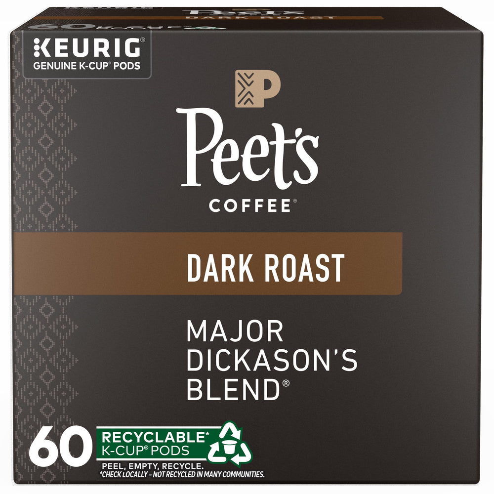 Peet's Major Dickason's Blend K-Cup box ready for home or office use.