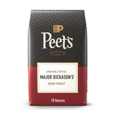 Peet's Major Dickason's Blend bag label signals a bold, balanced daily brew.