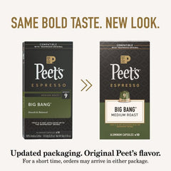 Peet's Big Bang capsules compatible with Nespresso Original machines.