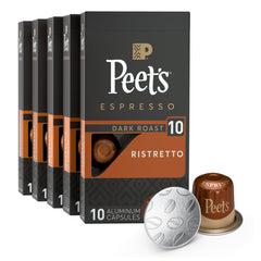 Peet's Coffee Ristretto capsule close-up highlighting rich aroma and intensity
