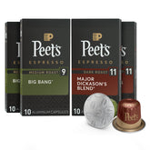 Peet's Coffee Major Dickason's espresso capsules boxed for rich home espresso