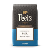 Peet's Single Origin Brazil bag—rich, smooth base for daily drip.