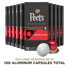 Aluminum Peet's Crema Scura capsules pack for eco-friendly use