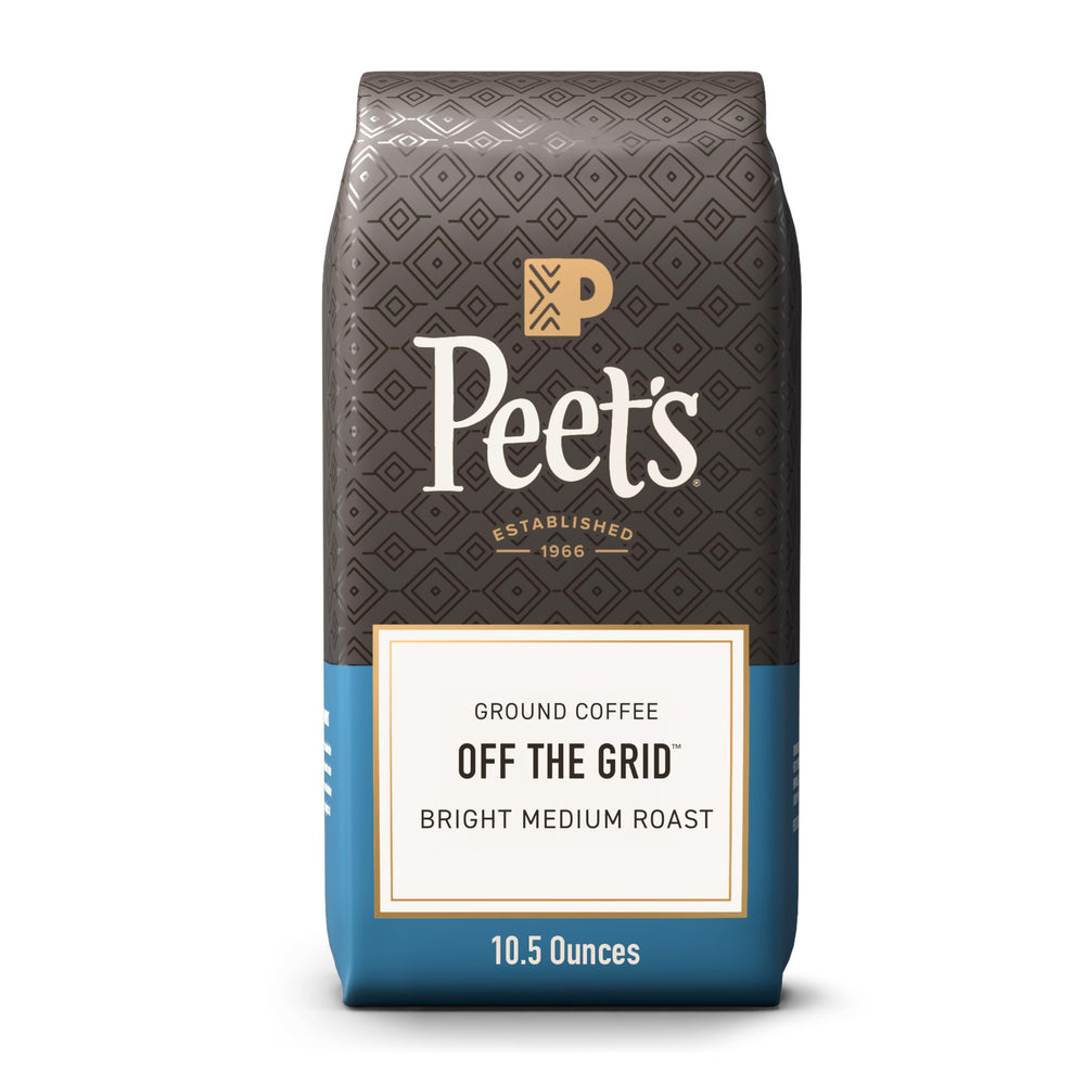 Peet's Off the Grid ground coffee bag front for daily brewing.