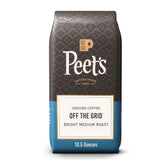 Peet's Off the Grid ground coffee bag front for daily brewing.