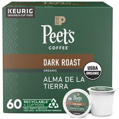 Peet's Organic Alma de la Tierra K-Cup box front, convenient single-serve brewing