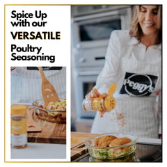Peggy's OMG Poultry Seasoning Blend near the oven makes weeknight meals simple.