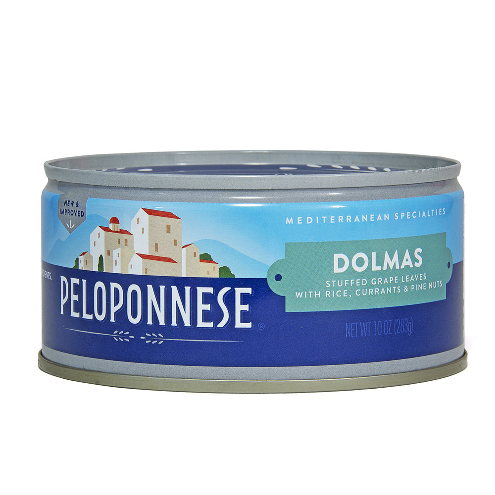 Peloponnese grape leaf dolmas stuffed 10 oz on a plate for gluten-free Mediterranean meals