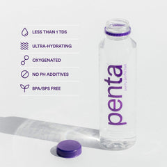 Penta 24-Pack display on shelf showing convenient multi-bottle hydration.