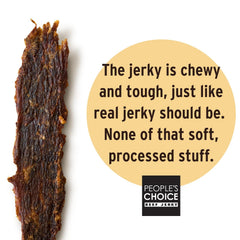 Peoples Choice Beef Jerky air-dried steak texture close-up