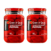 Peppadew sweet and spicy Juanita peppers in a jar for bold appetizers.