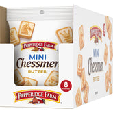 Pepperidge Farm Chessmen Minis packaging highlighting convenient eight-pack format