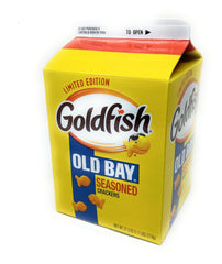 Pepperidge Farm Goldfish Old Bay front carton showing product and net weight