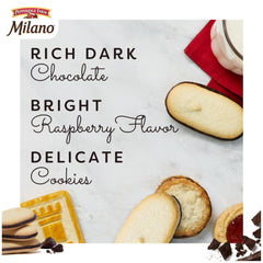 Pepperidge Farm Milano Raspberry Chocolate cookie dip idea with beverage