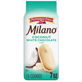 Pepperidge Farm Milano white chocolate coconut cookies in a bag for sharing.