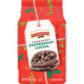 Pepperidge Farm Thin & Crispy Peppermint Cocoa Cookies close-up showing crisp texture