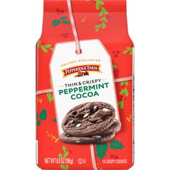 Pepperidge Farm Thin & Crispy Peppermint Cocoa Cookies close-up showing crisp texture