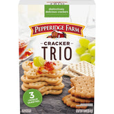 Pepperidge Farm trio front box showing all three cracker varieties and convenience