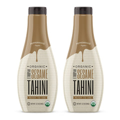 Pepperwood Organics Ethiopian tahini squeeze-bottle for convenient, mess-free hummus prep.