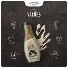 Pepperwood Organics hulled sesame tahini highlights a nutrient-dense base.